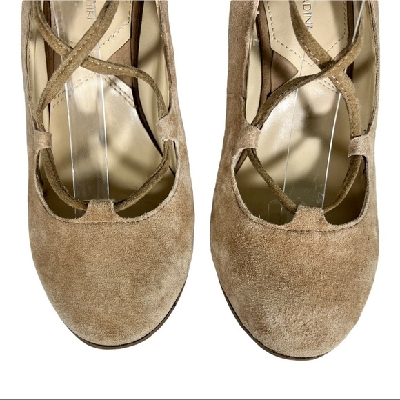 Adrienne Vittadini Smily Tan Ankle Wrap Heels - Picture 4 of 11